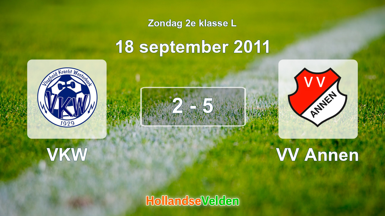 Gespeelde wedstrijd: VKW - VV Annen 2 - 5 (18 september 2011)