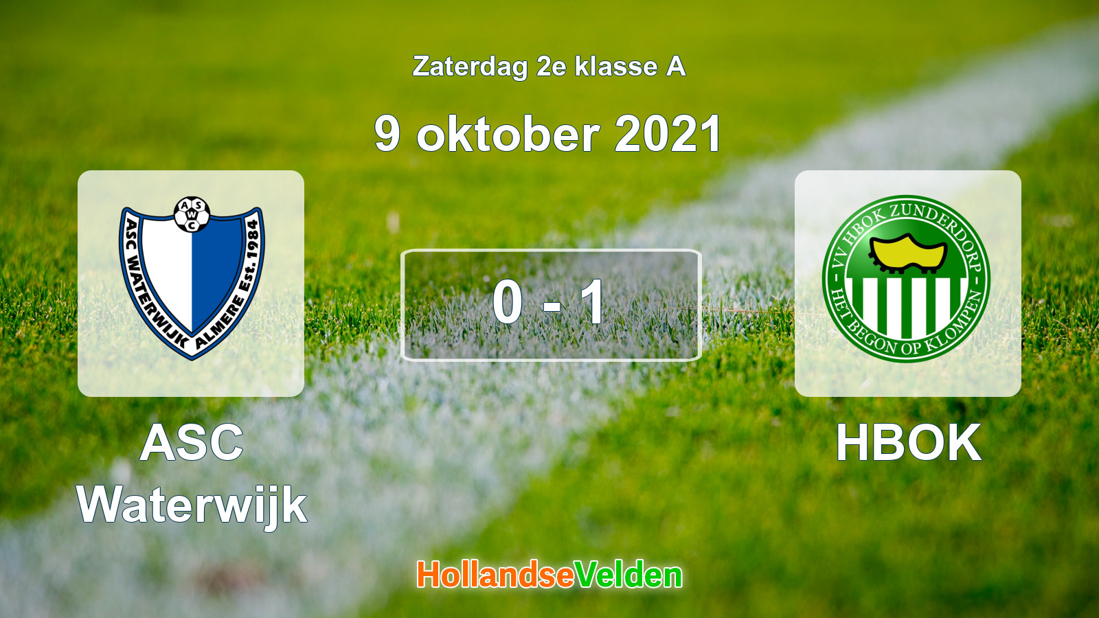 Gespeelde wedstrijd: ASC Waterwijk - HBOK 0 - 1 (9 oktober 2021)