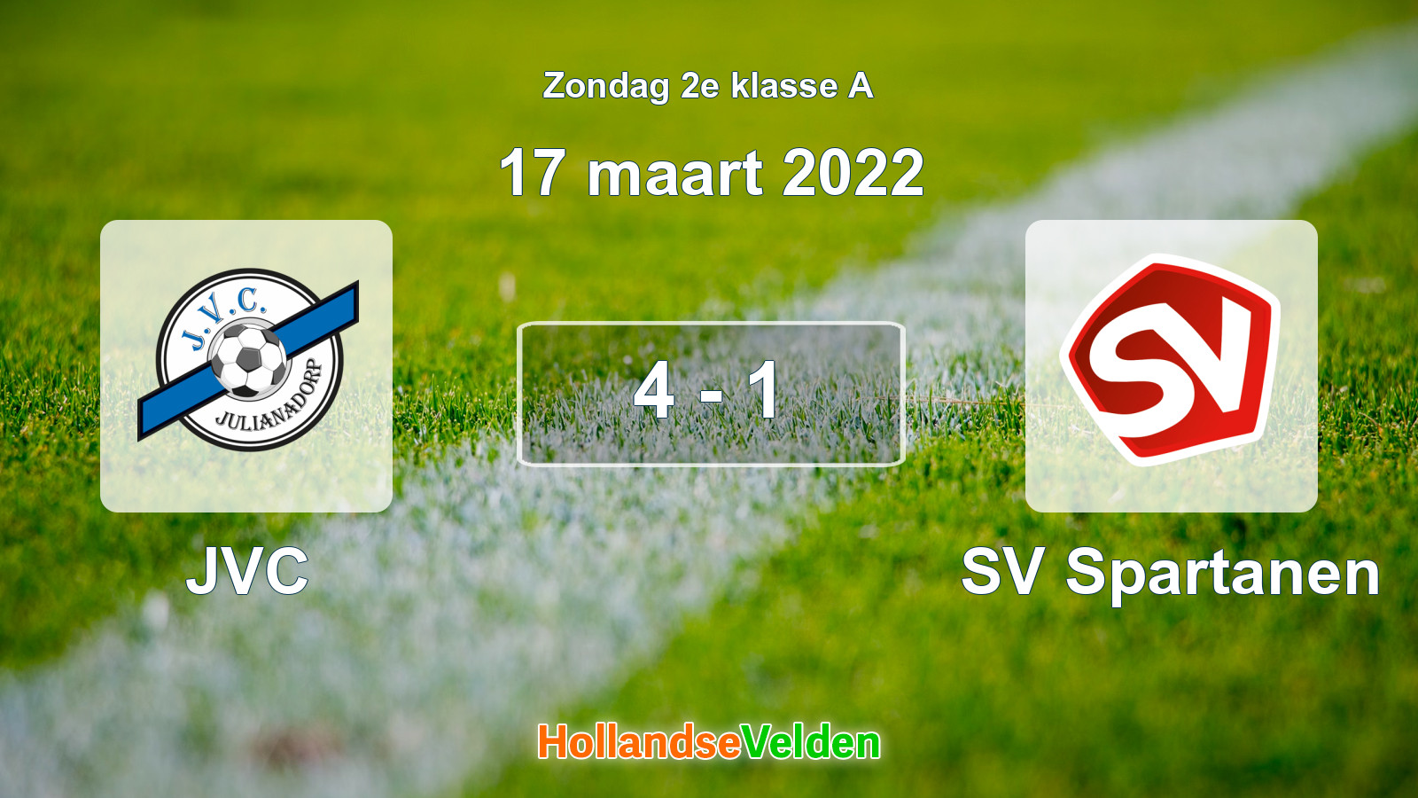 Gespeelde wedstrijd: JVC - SV Spartanen 4 - 1 (17 maart 2022)
