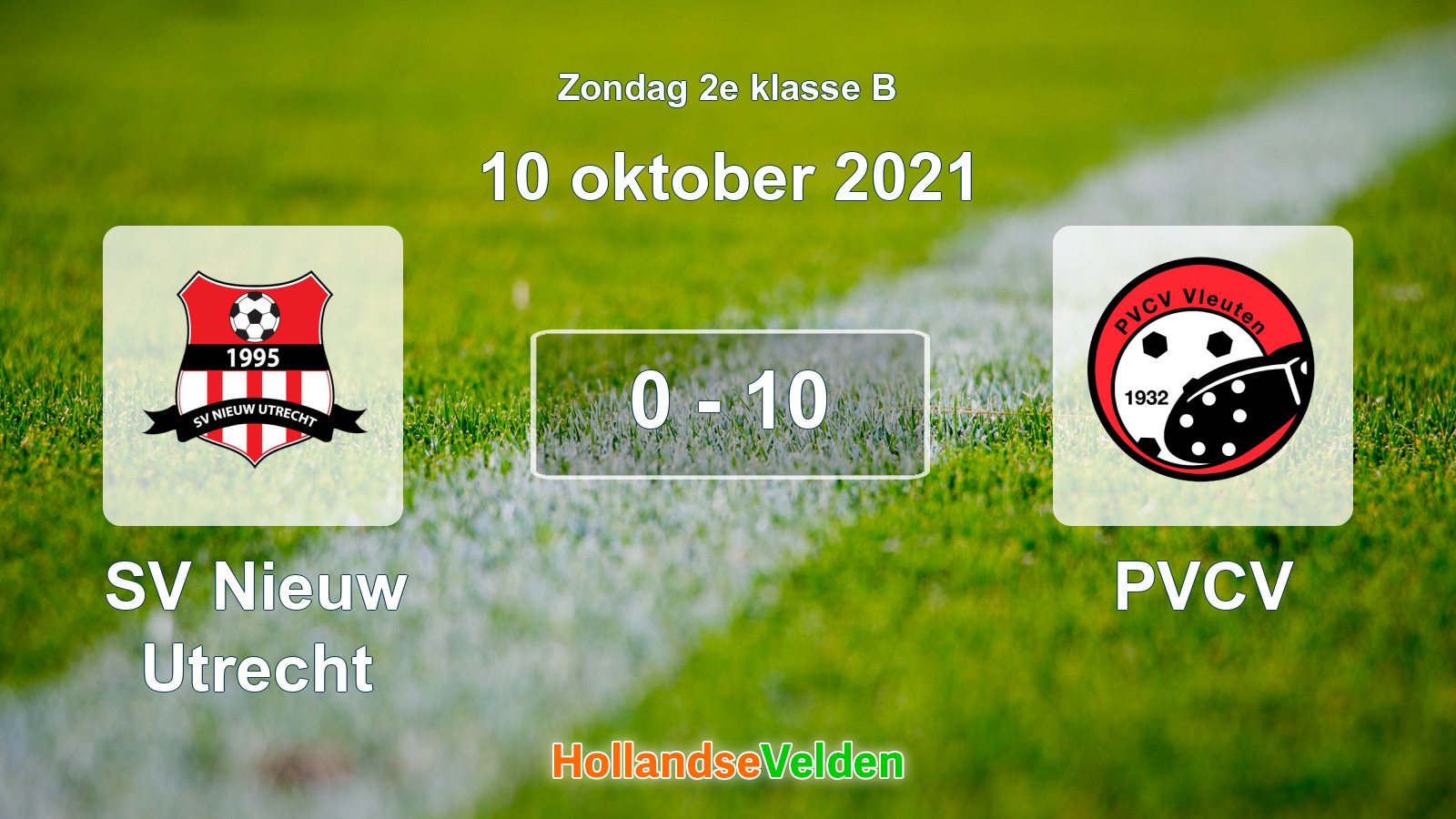 Gespeelde wedstrijd: SV Nieuw Utrecht - PVCV 0 - 10 (10 oktober 2021)