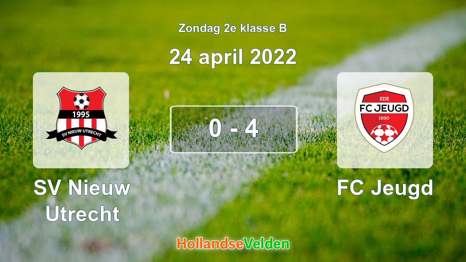 Gespeelde wedstrijd: SV Nieuw Utrecht - FC Jeugd 0 - 4 (24 april 2022)