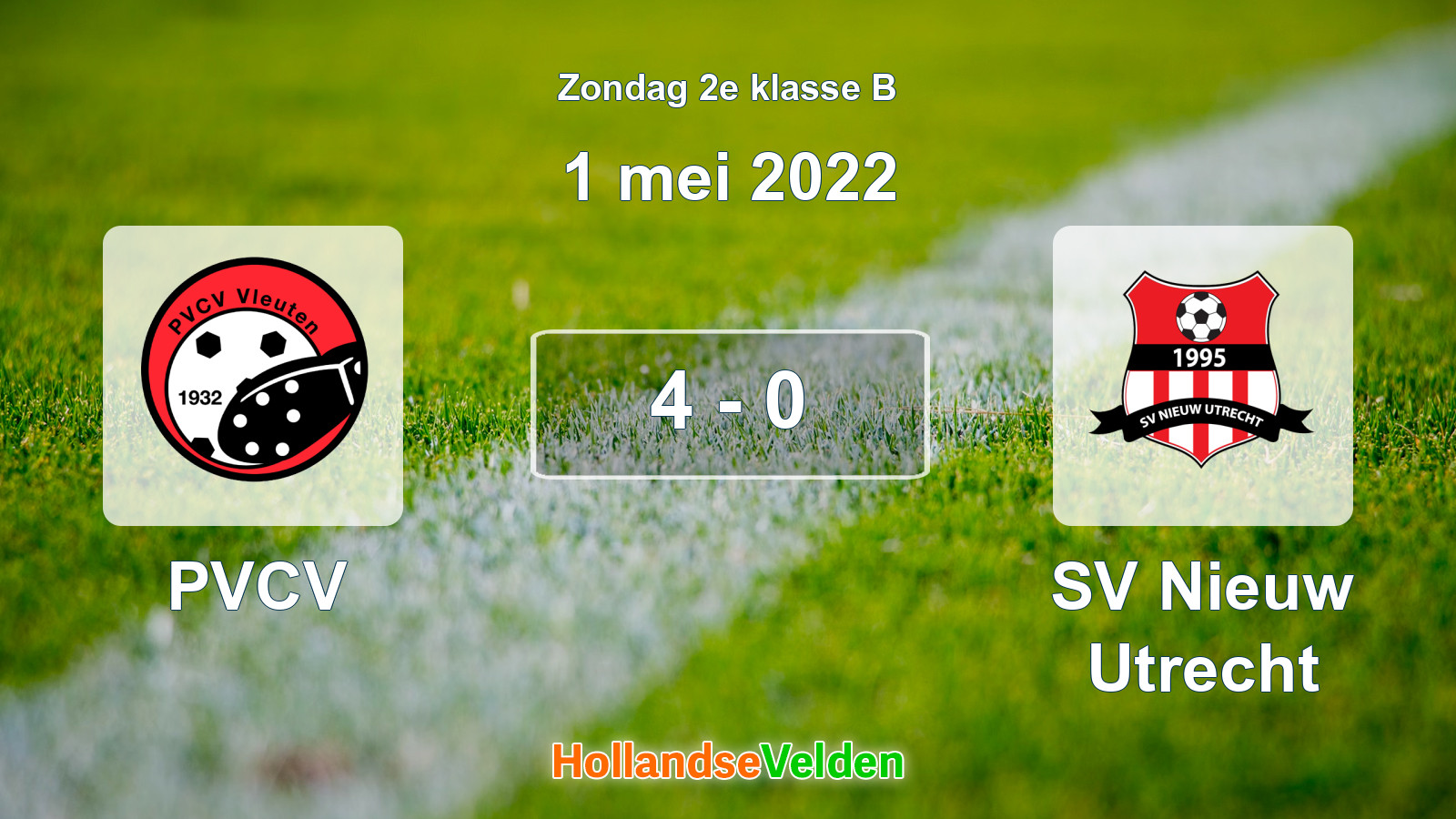 Gespeelde wedstrijd: PVCV - SV Nieuw Utrecht 4 - 0 (1 mei 2022)