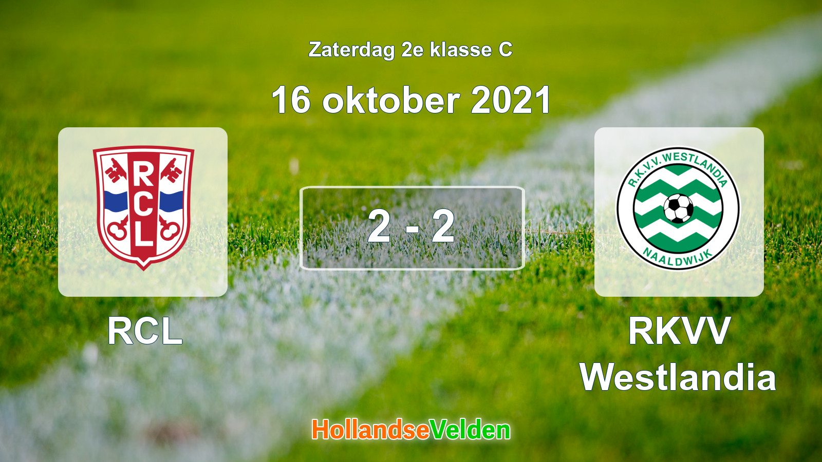 Gespeelde wedstrijd: RCL - RKVV Westlandia 2 - 2 (16 oktober 2021)