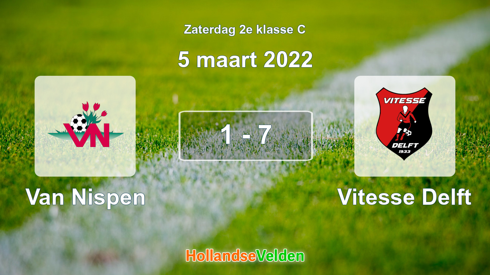 Gespeelde wedstrijd: Van Nispen - Vitesse Delft 1 - 7 (5 maart 2022)