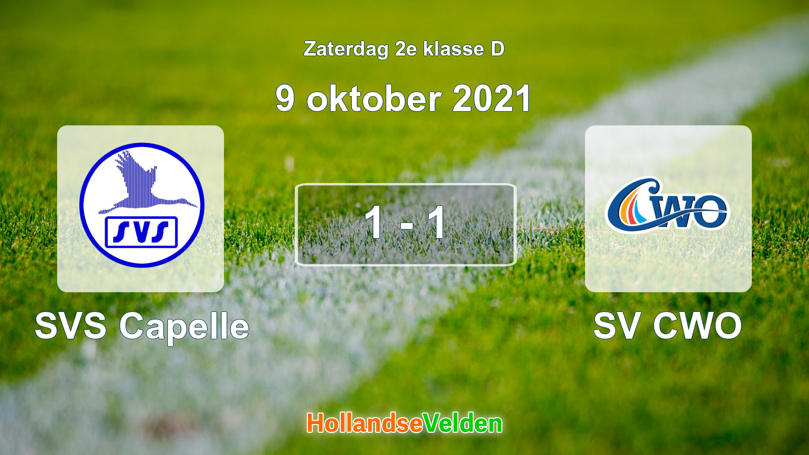 Gespeelde wedstrijd: SVS Capelle - SV CWO 1 - 1 (9 oktober 2021)
