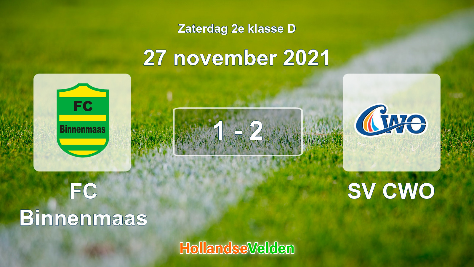 Gespeelde wedstrijd: FC Binnenmaas - SV CWO 1 - 2 (27 november 2021)