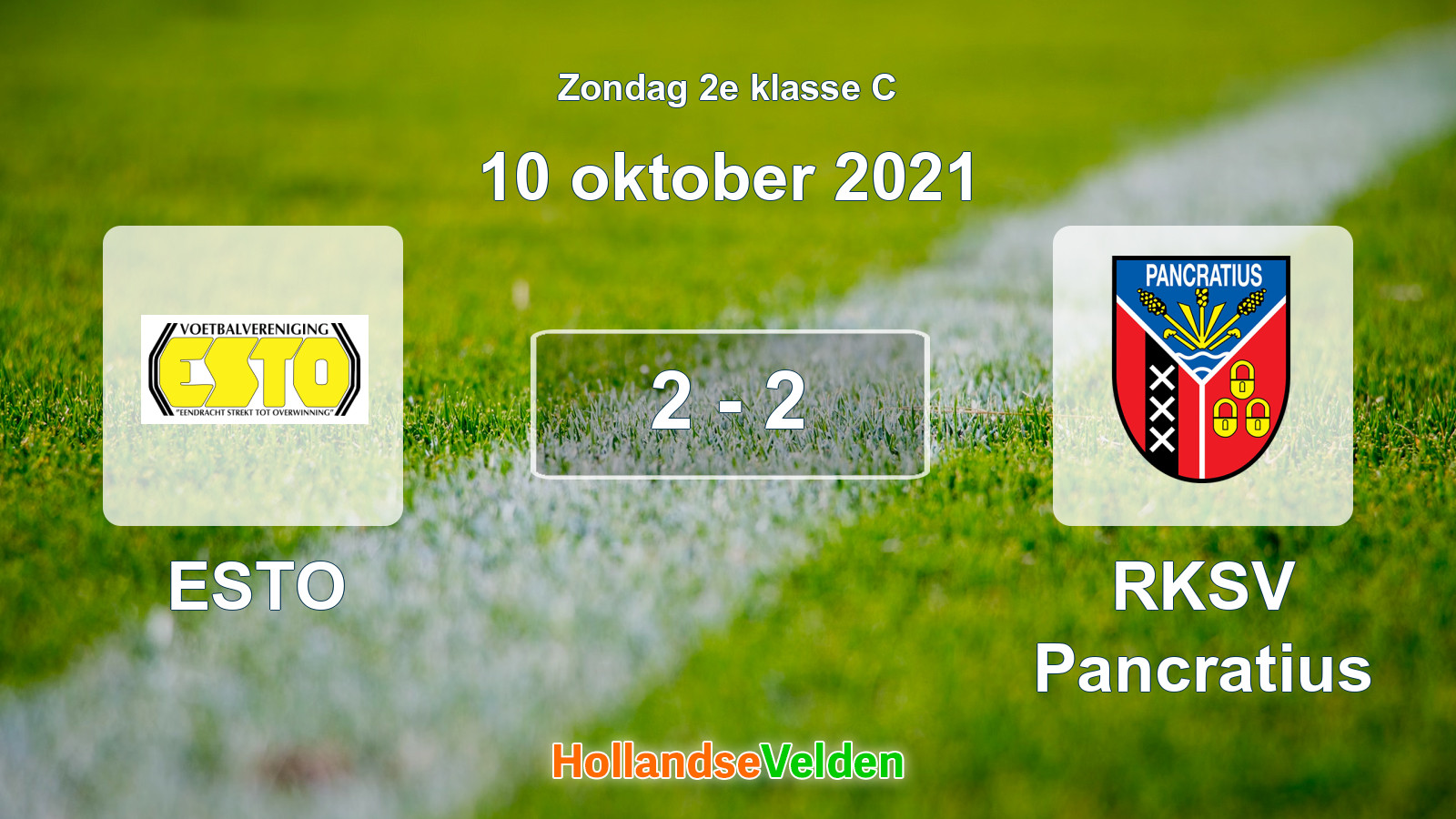 Gespeelde wedstrijd: ESTO - RKSV Pancratius 2 - 2 (10 oktober 2021)