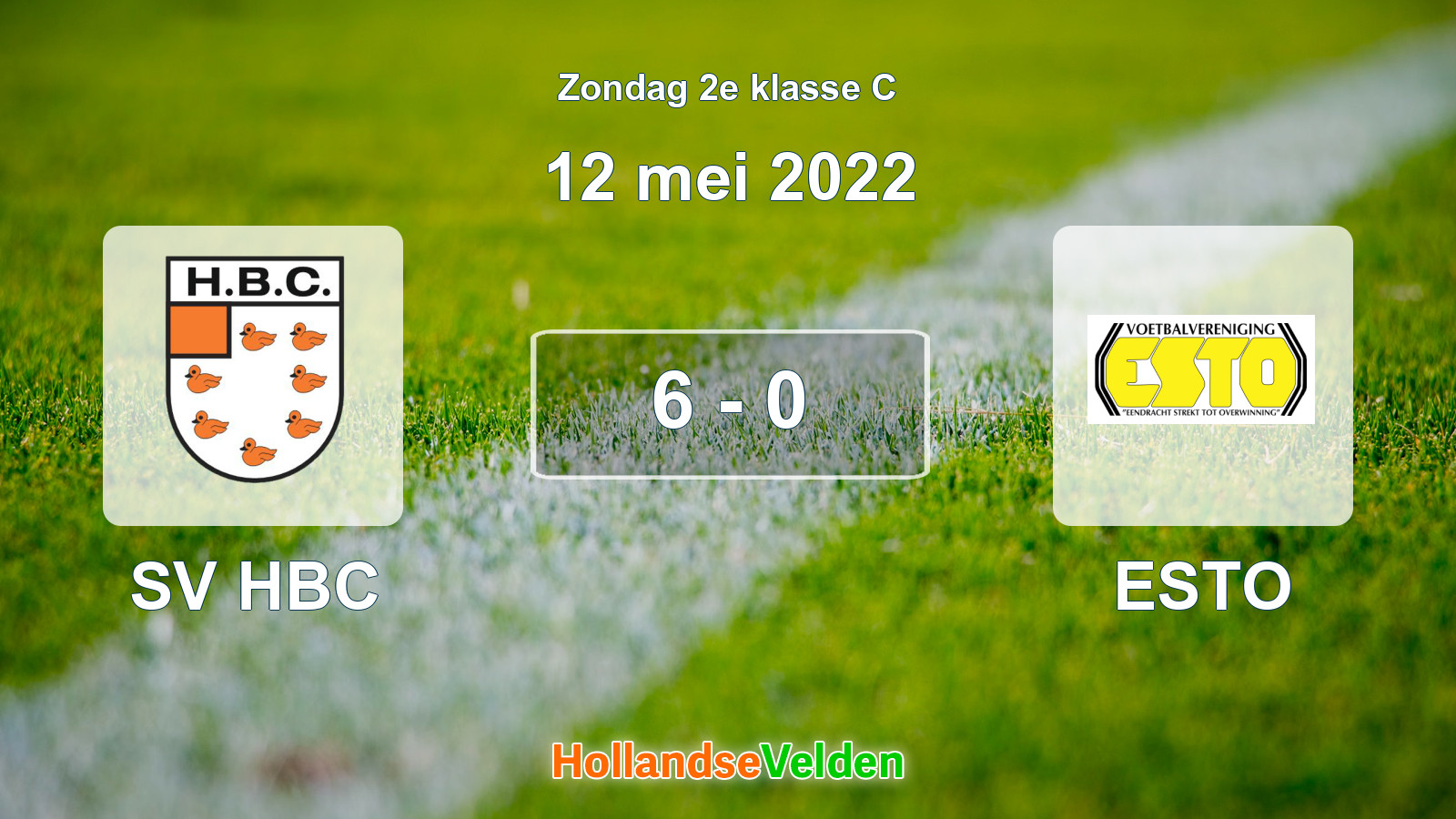 Gespeelde wedstrijd: SV HBC - ESTO 6 - 0 (12 mei 2022)
