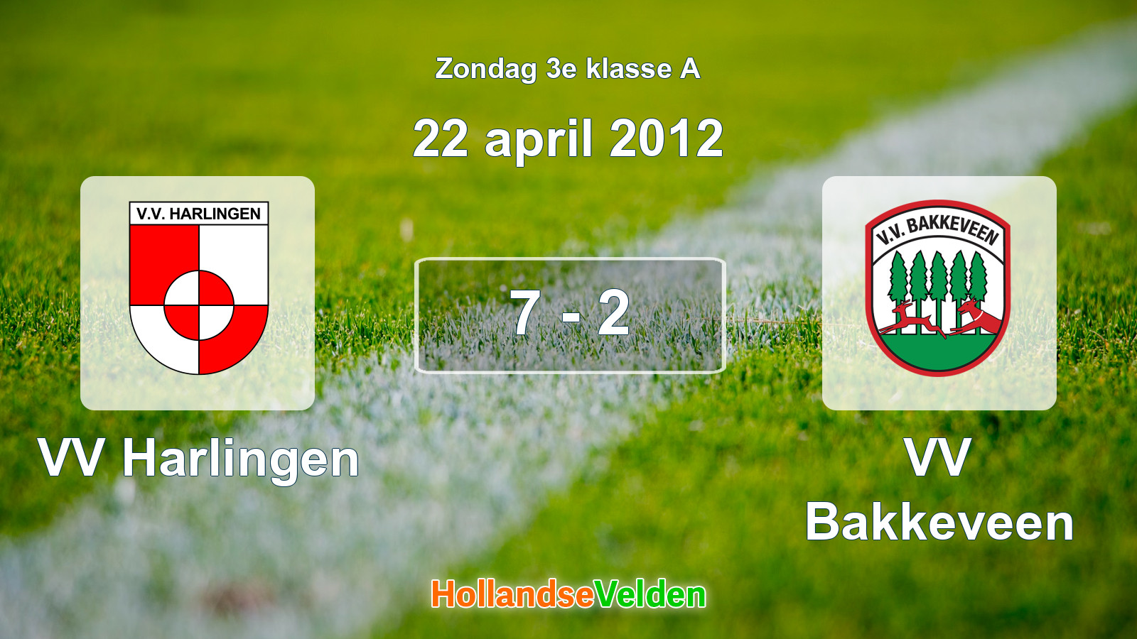 Gespeelde wedstrijd: VV Harlingen - VV Bakkeveen 7 - 2 (22 april 2012)