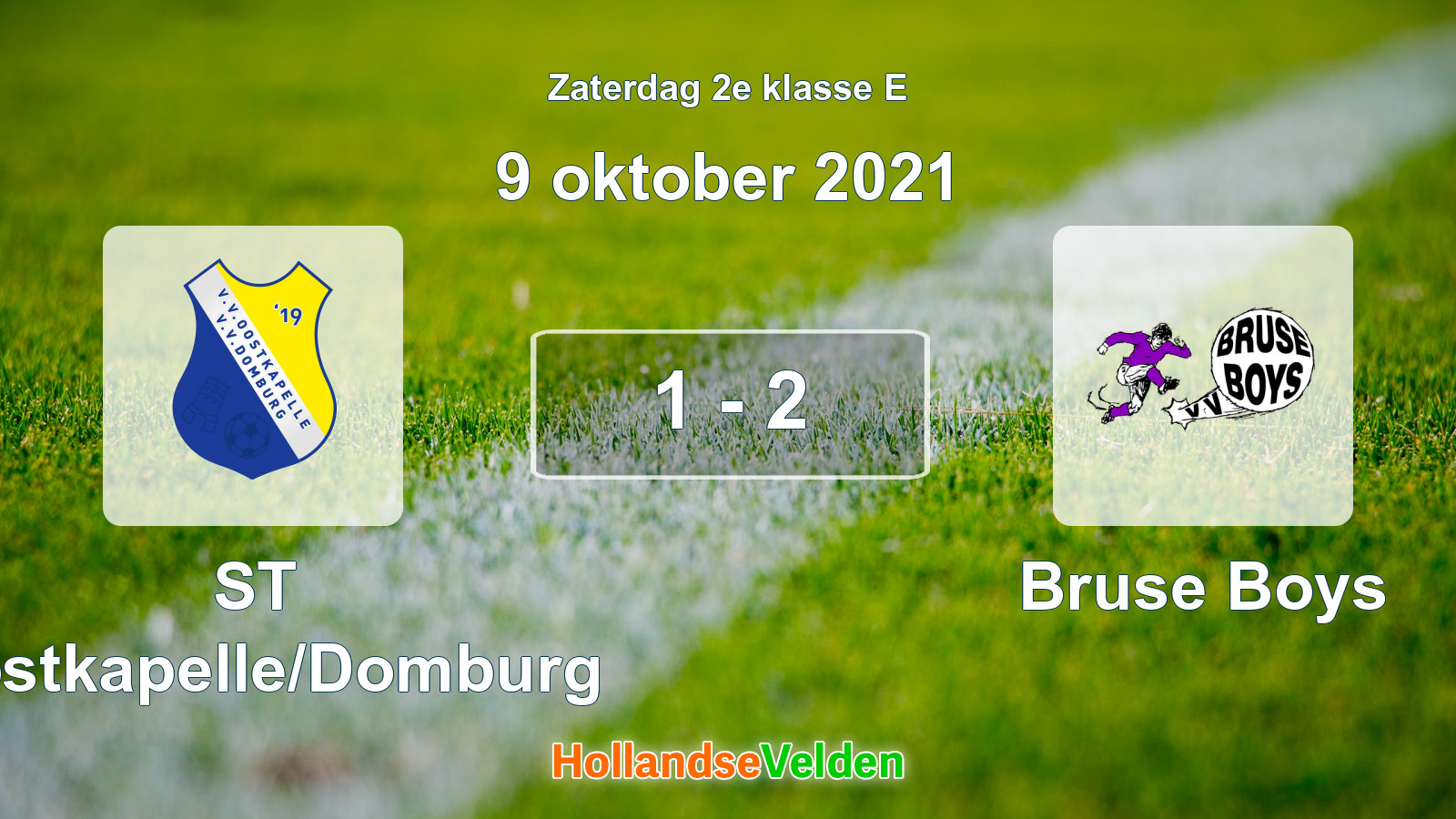 Gespeelde wedstrijd: ST Oostkapelle/Domburg - Bruse Boys 1 - 2 (9 oktober 2021)