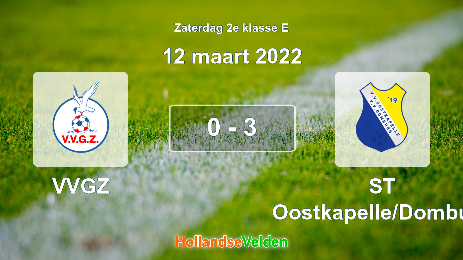 Gespeelde wedstrijd: VVGZ - ST Oostkapelle/Domburg 0 - 3 (12 maart 2022)
