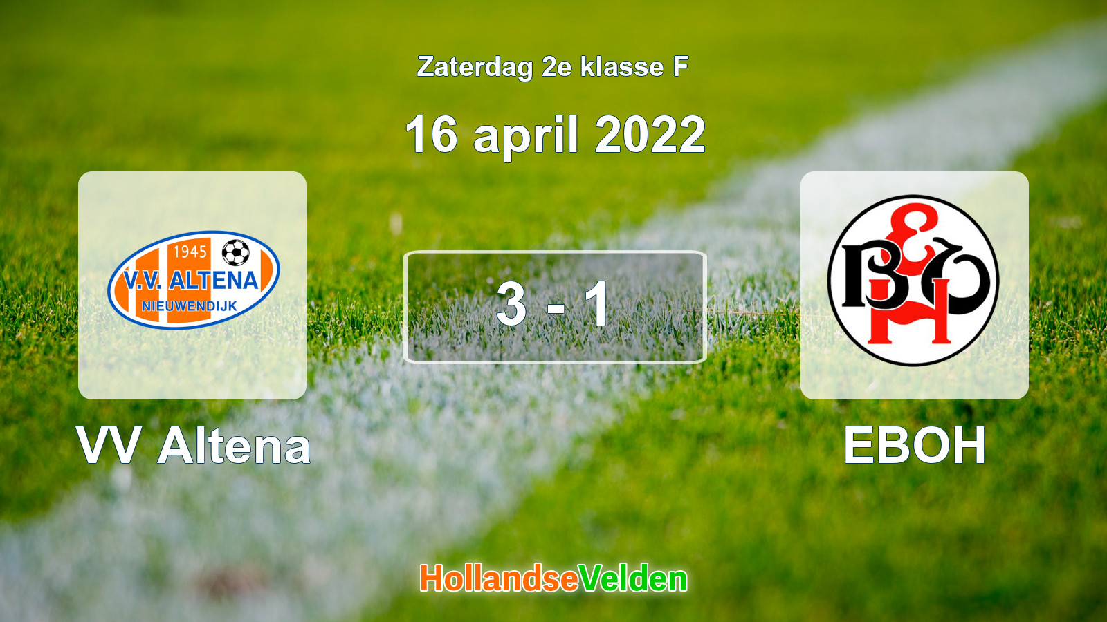 Gespeelde wedstrijd: VV Altena - EBOH 3 - 1 (16 april 2022)