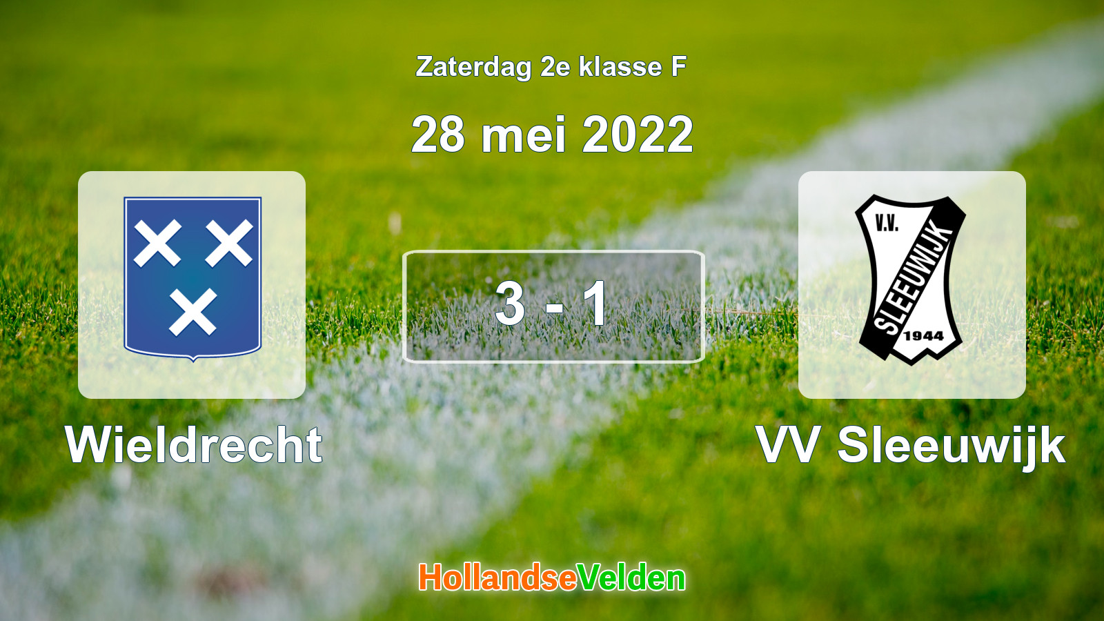 Gespeelde wedstrijd: Wieldrecht - VV Sleeuwijk 3 - 1 (28 mei 2022)