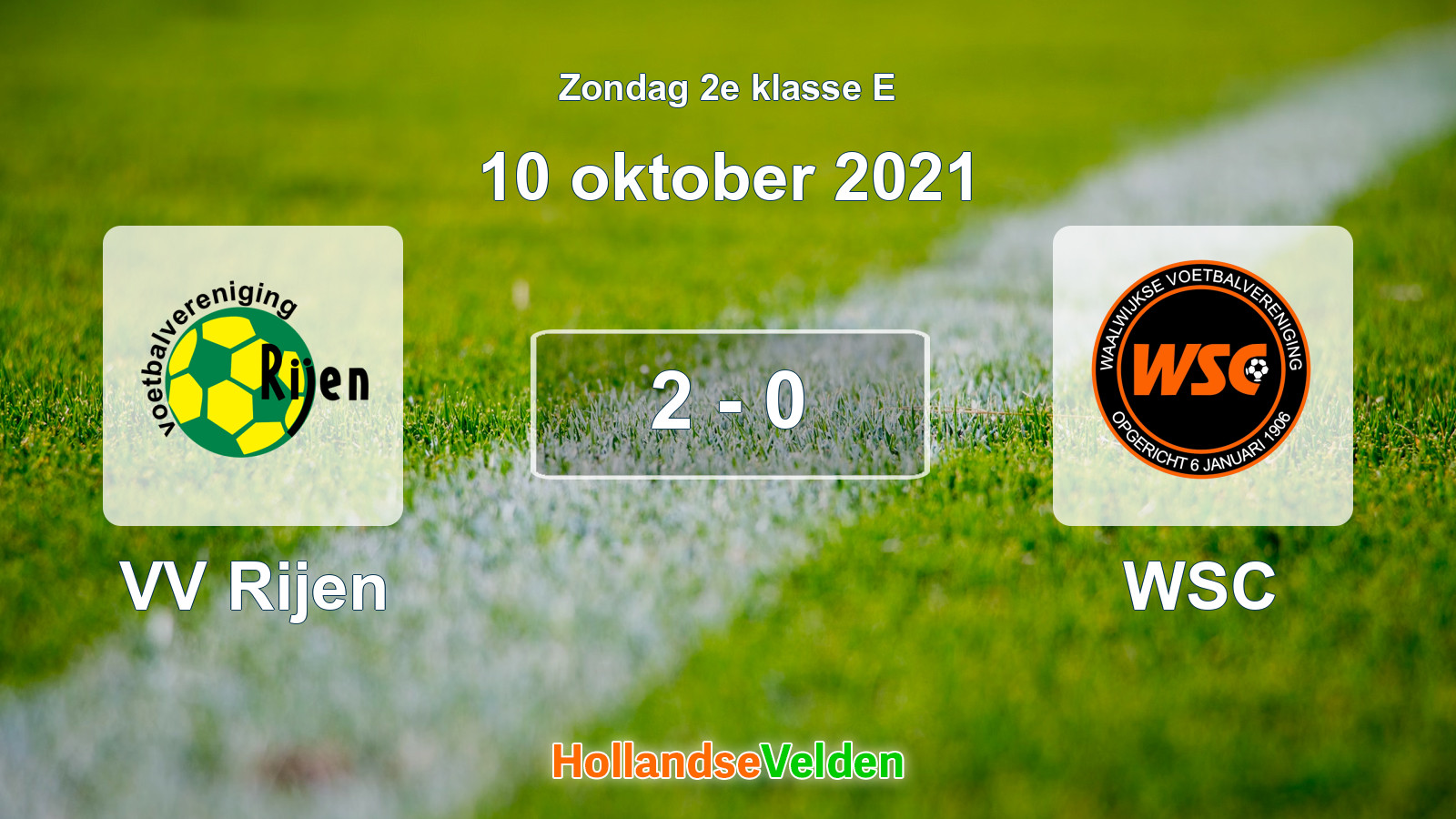 Gespeelde wedstrijd: VV Rijen - WSC 2 - 0 (10 oktober 2021)