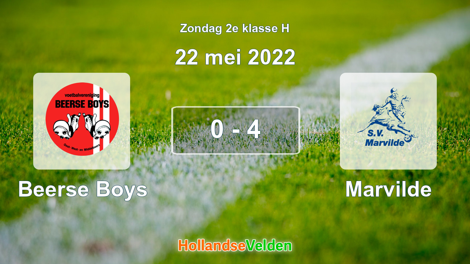 Gespeelde wedstrijd: Beerse Boys - Marvilde 0 - 4 (22 mei 2022)