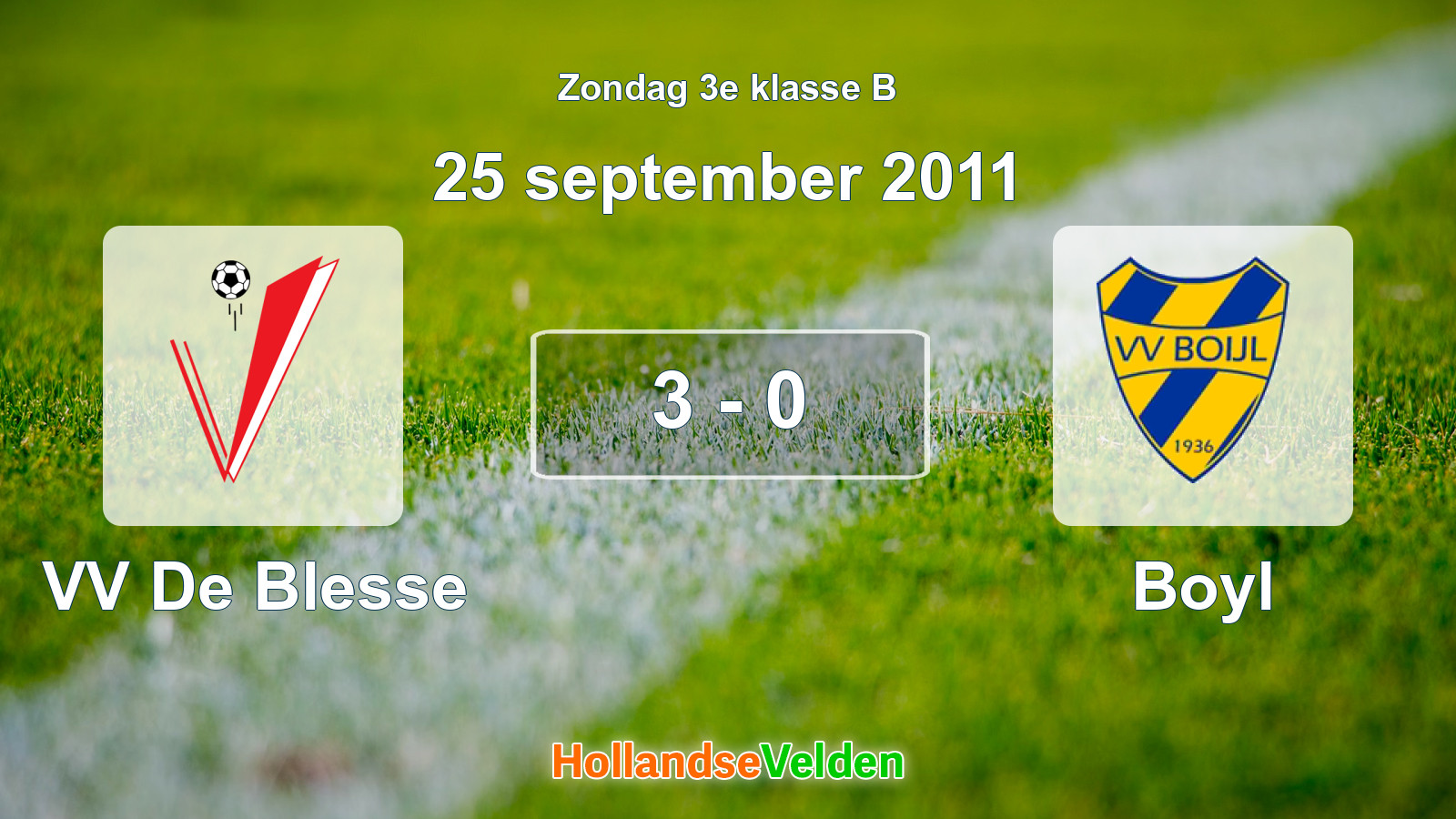 Gespeelde wedstrijd: VV De Blesse - Boyl 3 - 0 (25 september 2011)