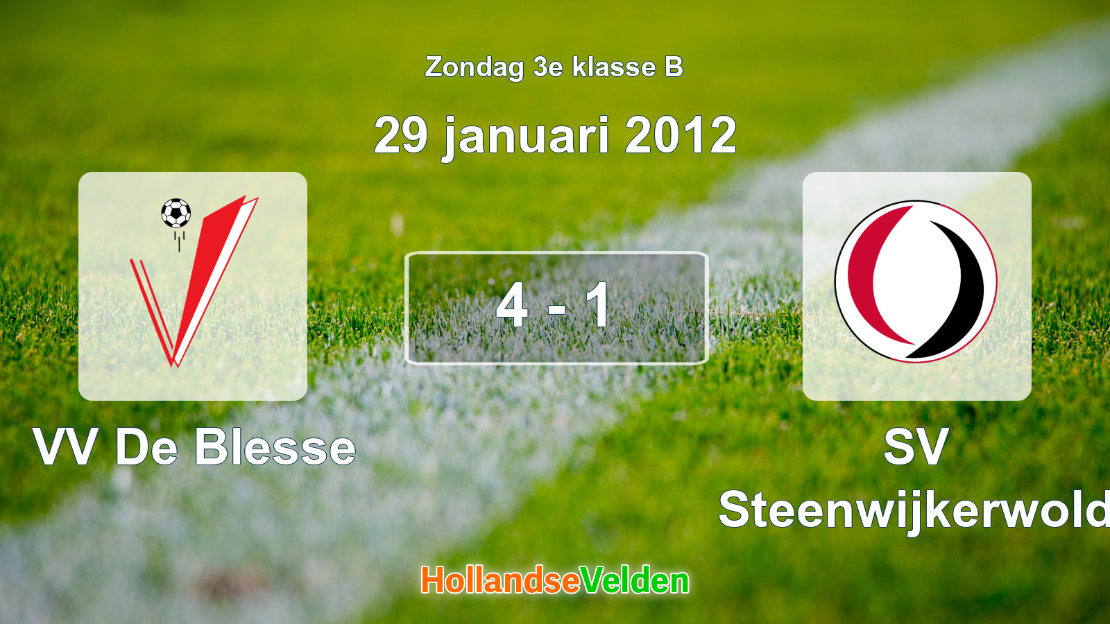 Gespeelde wedstrijd: VV De Blesse - SV Steenwijkerwold 4 - 1 (29 januari 2012)