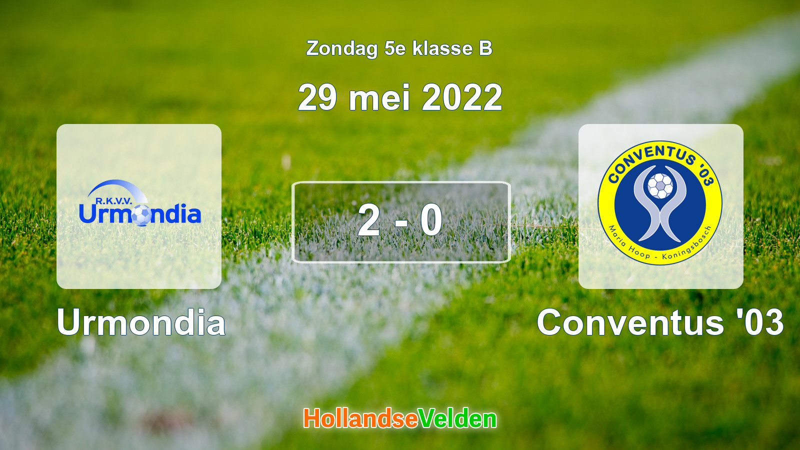 Gespeelde wedstrijd: Urmondia - Conventus '03 2 - 0 (29 mei 2022)