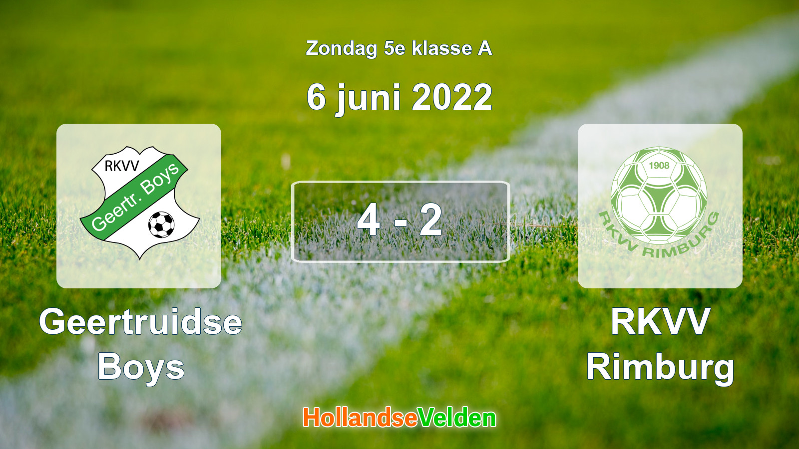 Gespeelde wedstrijd: Geertruidse Boys - RKVV Rimburg 4 - 2 (6 juni 2022)