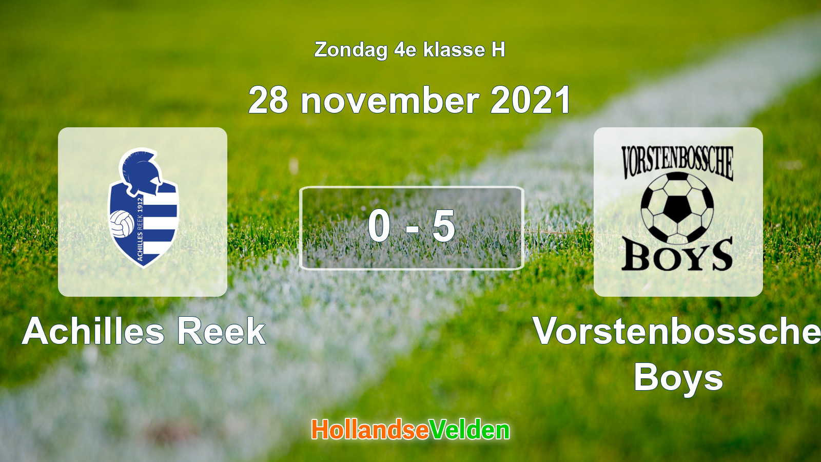 Gespeelde wedstrijd: Achilles Reek - Vorstenbossche Boys 0 - 5 (28 november 2021)