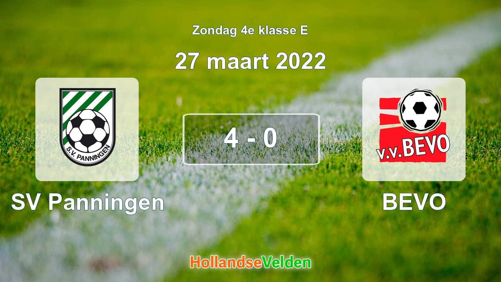 Gespeelde wedstrijd: SV Panningen - BEVO 4 - 0 (27 maart 2022)