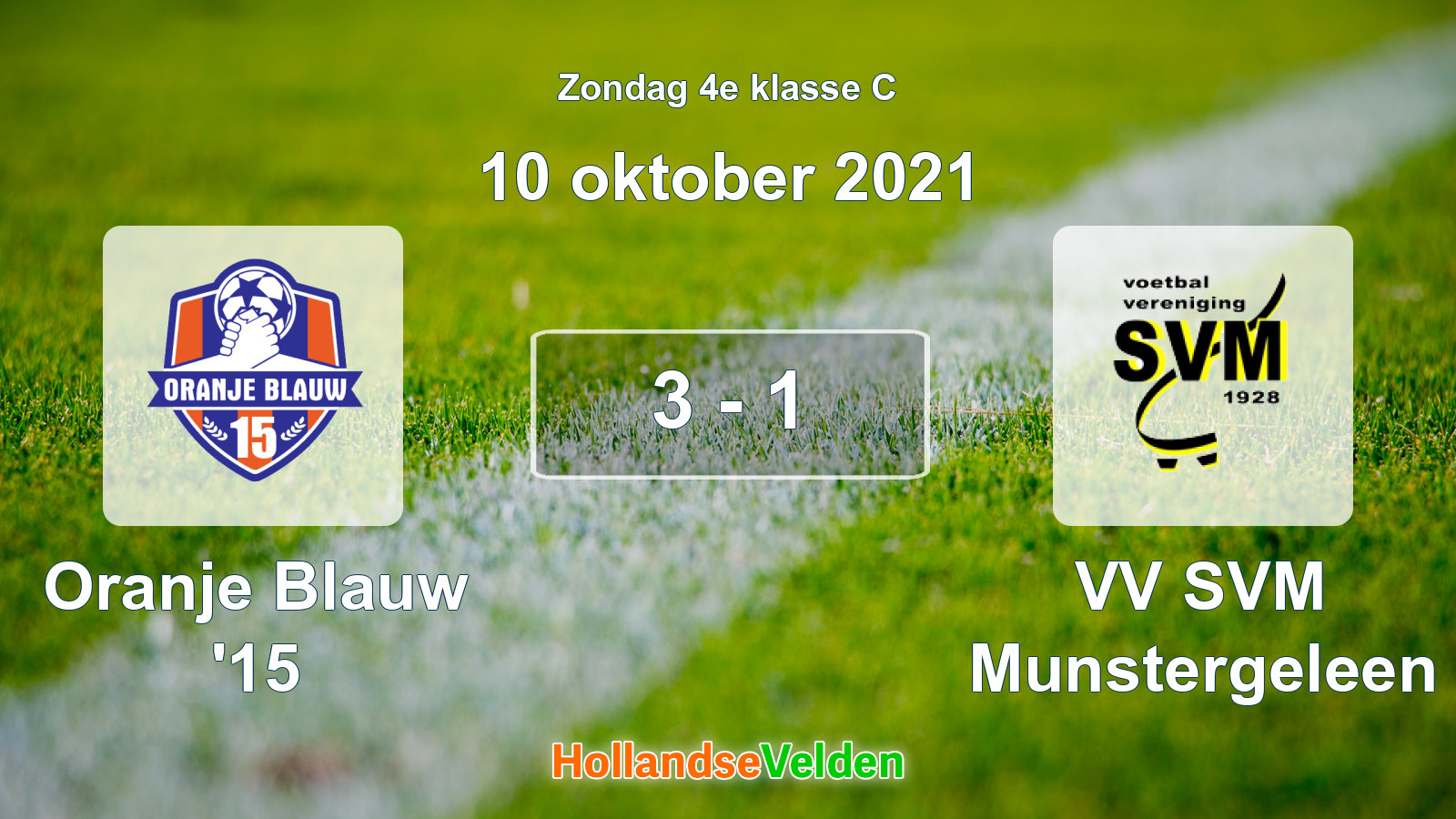Gespeelde wedstrijd: Oranje Blauw '15 - VV SVM Munstergeleen 3 - 1 (10 oktober 2021)