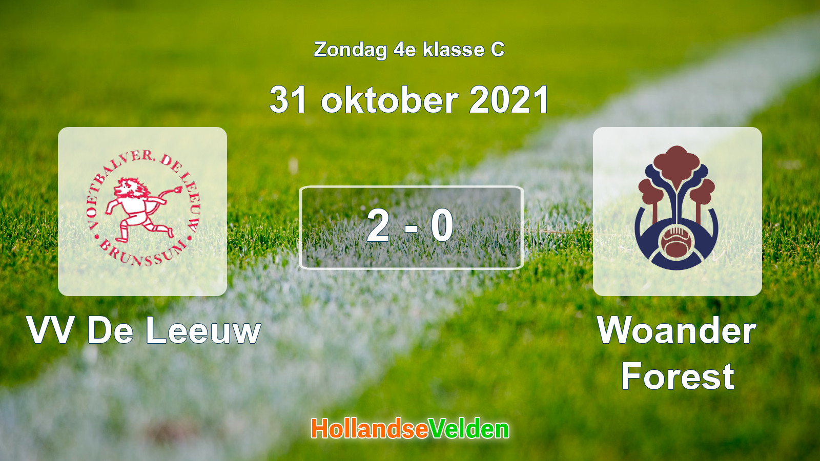 Gespeelde wedstrijd: VV De Leeuw - Woander Forest 2 - 0 (31 oktober 2021)