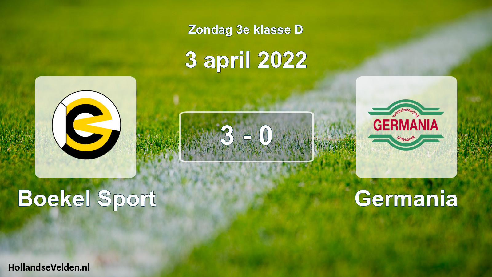 Gespeelde wedstrijd: Boekel Sport - Germania 3 - 0 (3 april 2022)