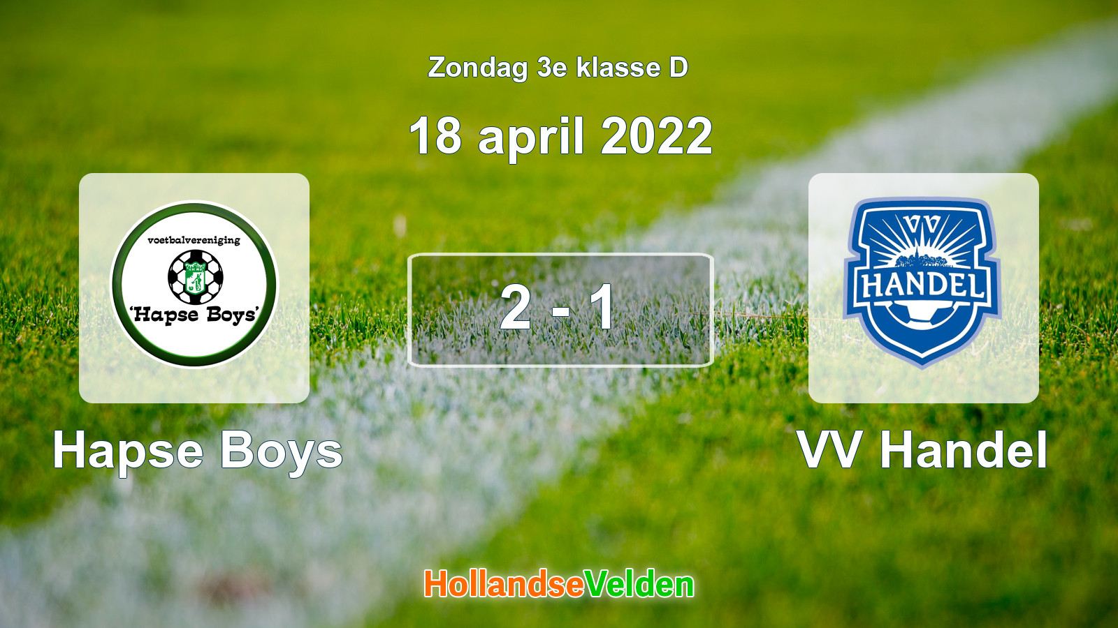 Gespeelde wedstrijd: Hapse Boys - VV Handel 2 - 1 (18 april 2022)