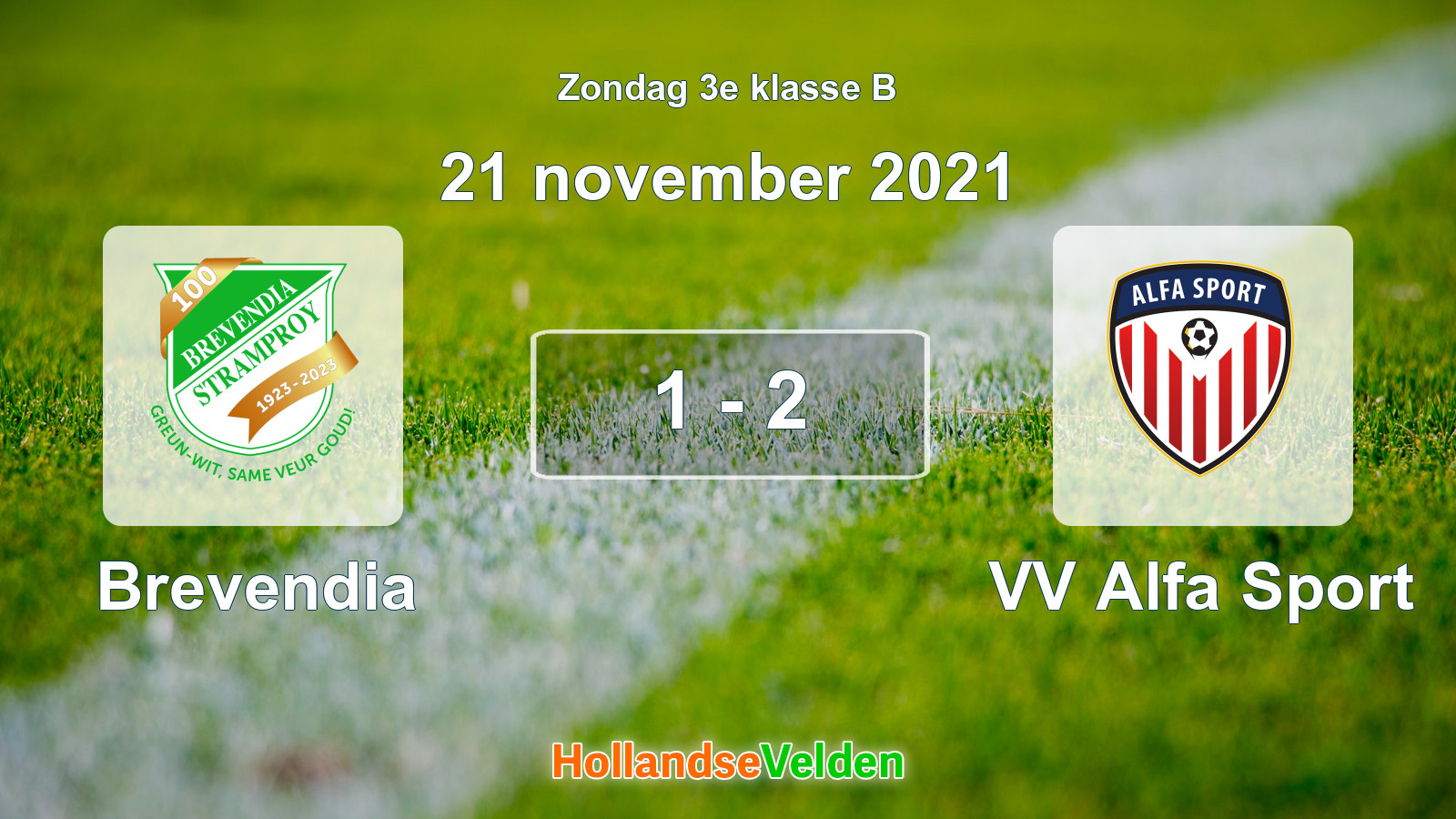 Gespeelde wedstrijd: Brevendia - VV Alfa Sport 1 - 2 (21 november 2021)