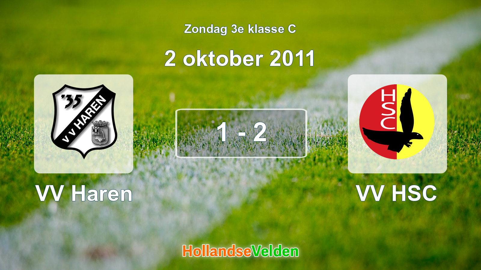 Gespeelde wedstrijd: VV Haren - VV HSC 1 - 2 (2 oktober 2011)
