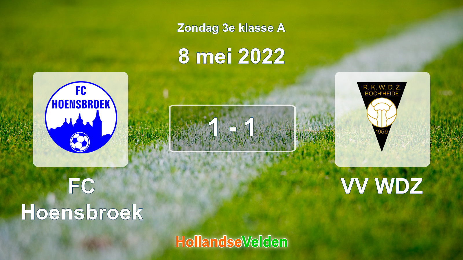 Gespeelde wedstrijd: FC Hoensbroek - VV WDZ 1 - 1 (8 mei 2022)