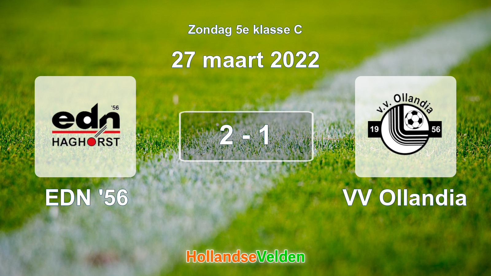 Gespeelde wedstrijd: EDN '56 - VV Ollandia 2 - 1 (27 maart 2022)
