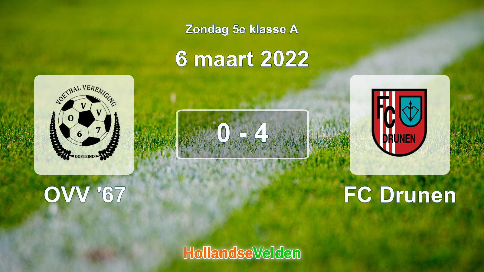 Gespeelde wedstrijd: OVV '67 - FC Drunen 0 - 4 (6 maart 2022)