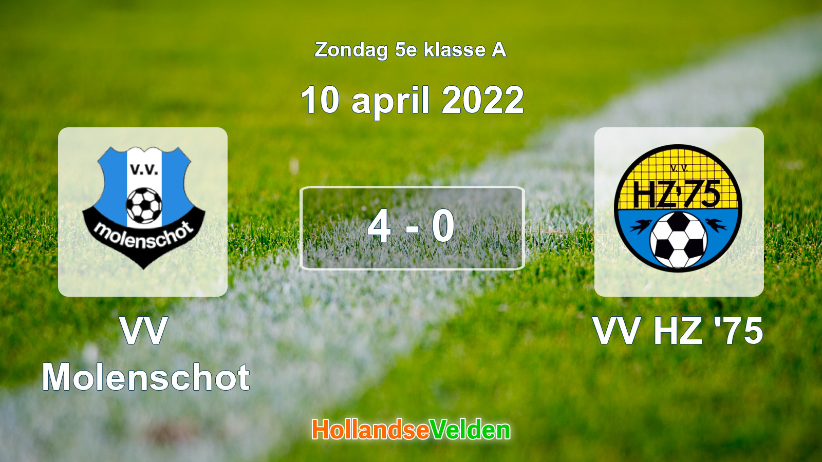 Gespeelde wedstrijd: VV Molenschot - VV HZ '75 4 - 0 (10 april 2022)