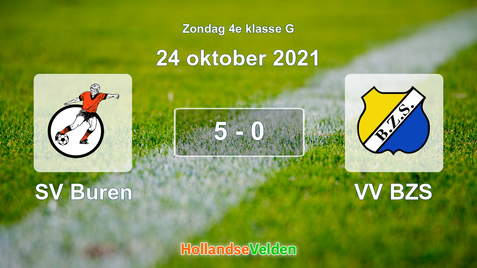 Gespeelde wedstrijd: SV Buren - VV BZS 5 - 0 (24 oktober 2021)