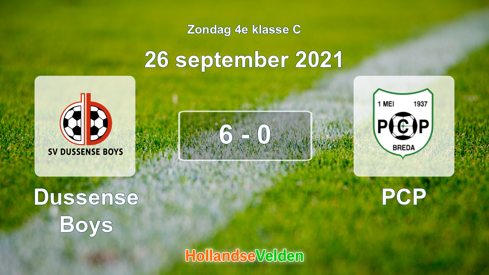 Gespeelde wedstrijd: Dussense Boys - PCP 6 - 0 (26 september 2021)
