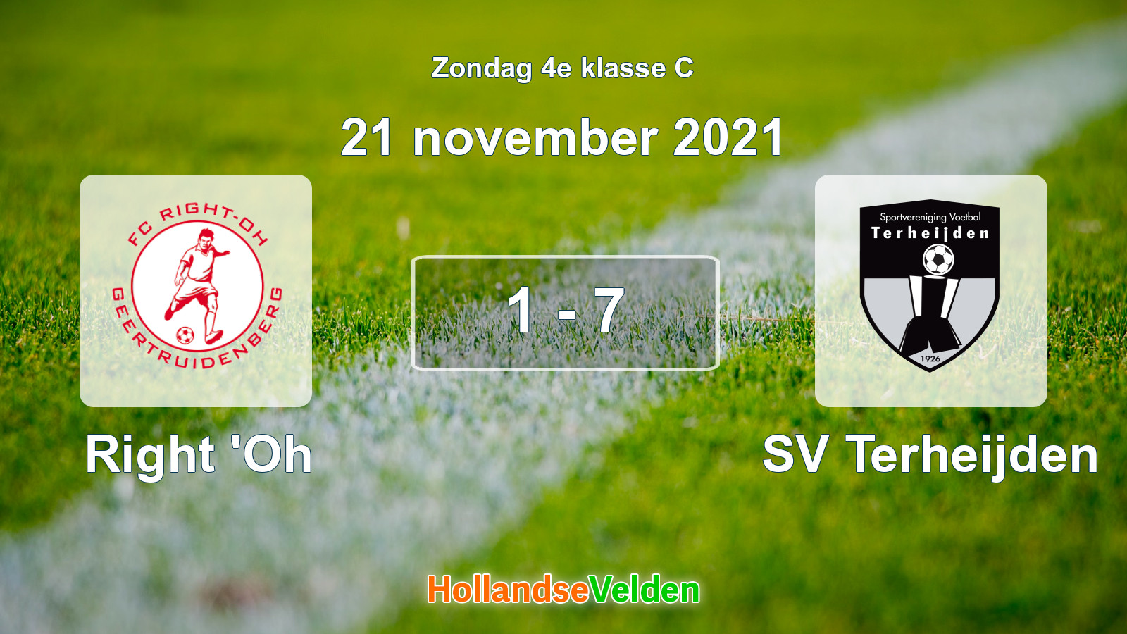Gespeelde wedstrijd: Right 'Oh - SV Terheijden 1 - 7 (21 november 2021)
