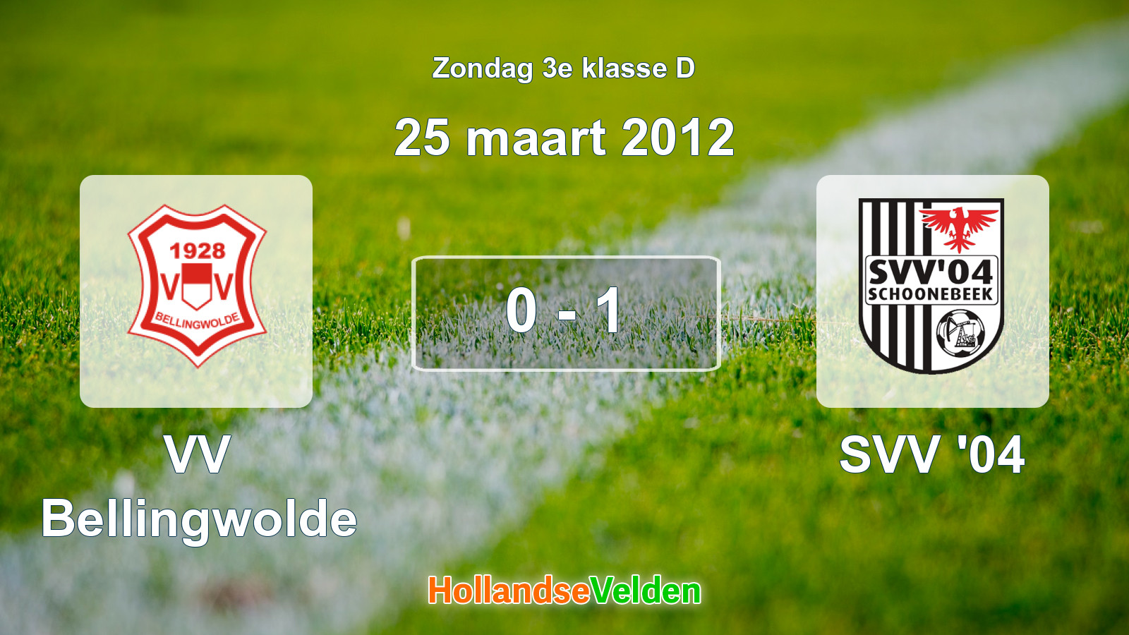 Gespeelde wedstrijd: VV Bellingwolde - SVV '04 0 - 1 (25 maart 2012)
