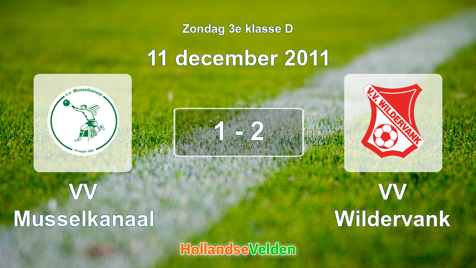 Gespeelde wedstrijd: VV Musselkanaal - VV Wildervank 1 - 2 (11 december 2011)