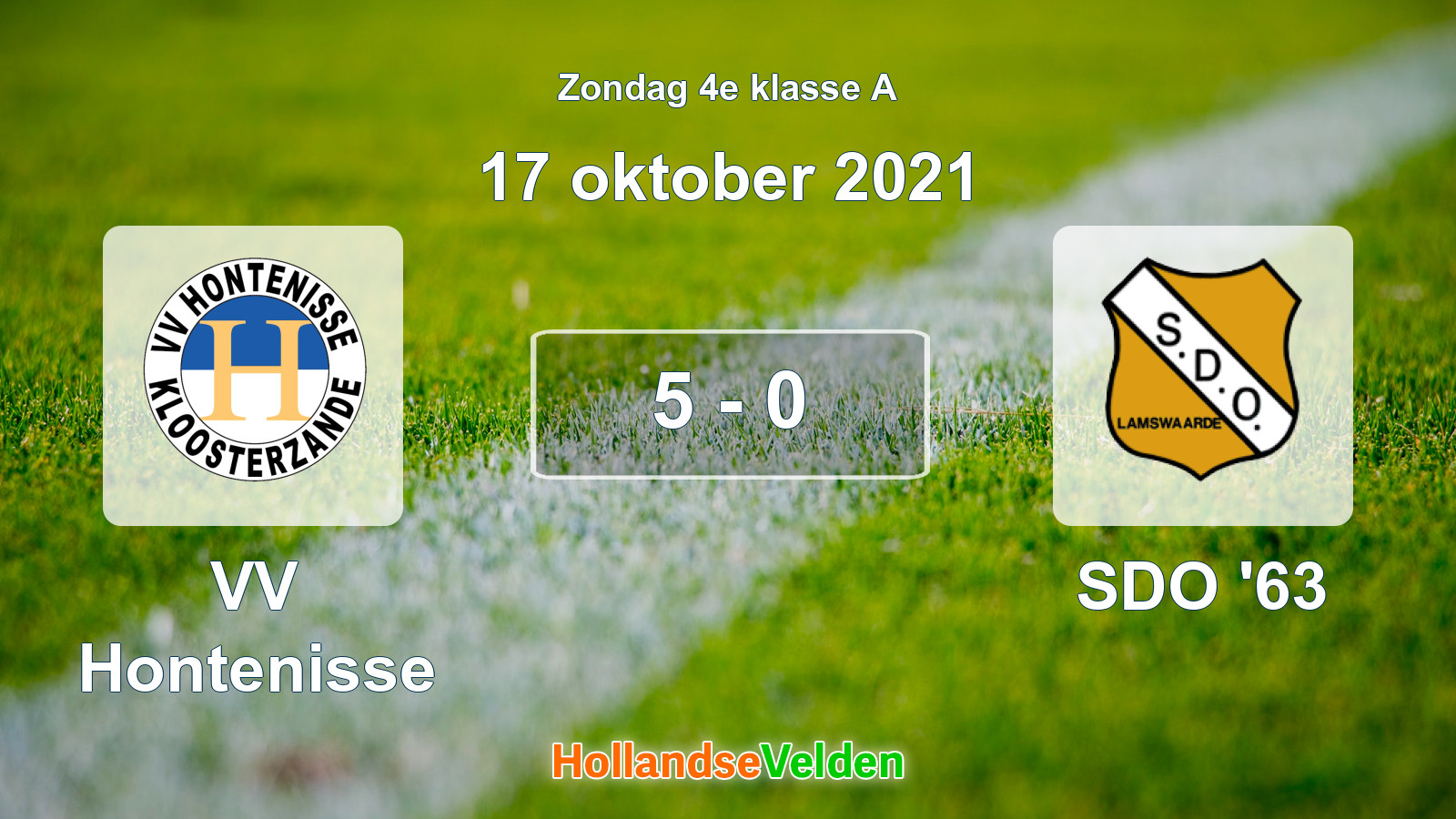 Gespeelde wedstrijd: VV Hontenisse - SDO '63 5 - 0 (17 oktober 2021)