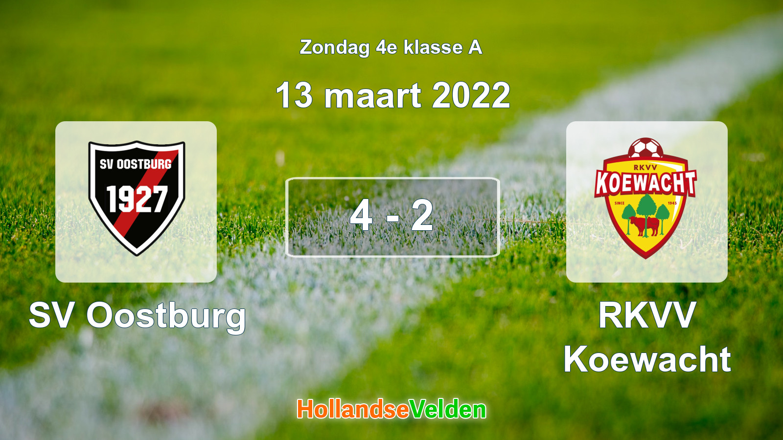 Gespeelde wedstrijd: SV Oostburg - RKVV Koewacht 4 - 2 (13 maart 2022)