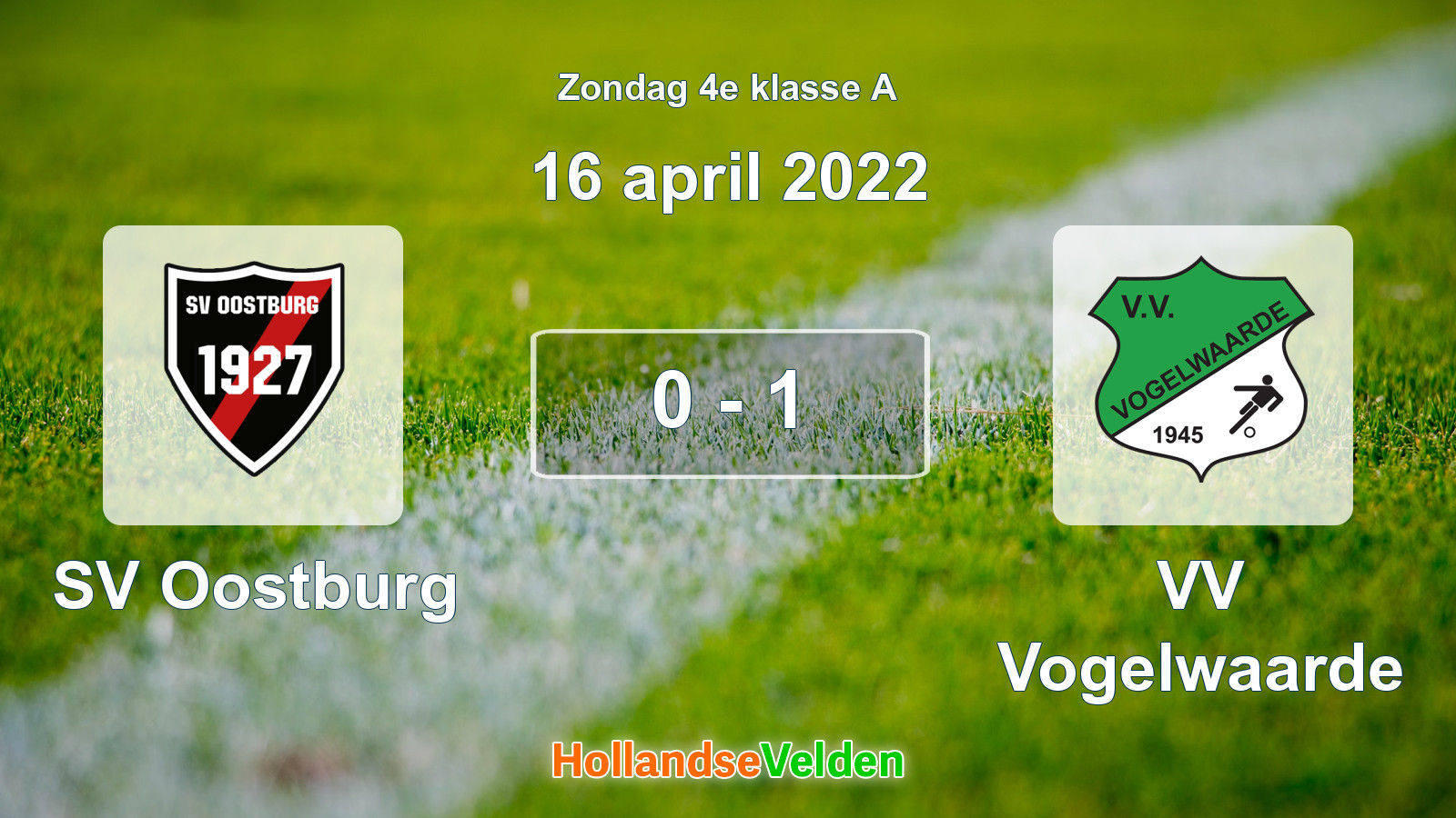 Gespeelde wedstrijd: SV Oostburg - VV Vogelwaarde 0 - 1 (16 april 2022)