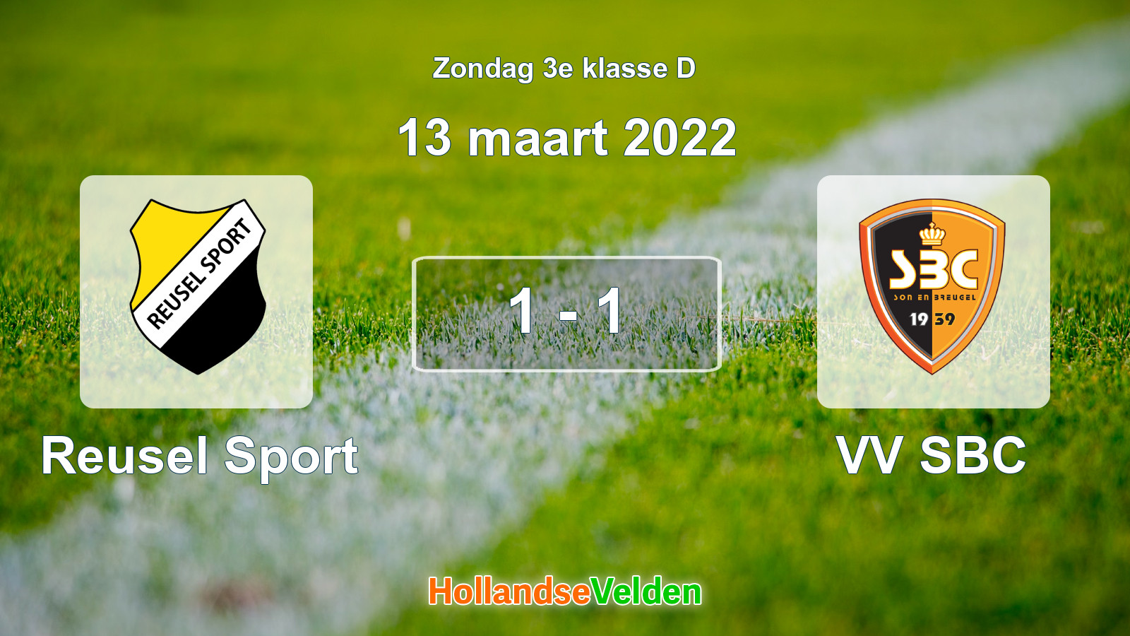 Gespeelde wedstrijd: Reusel Sport - VV SBC 1 - 1 (13 maart 2022)
