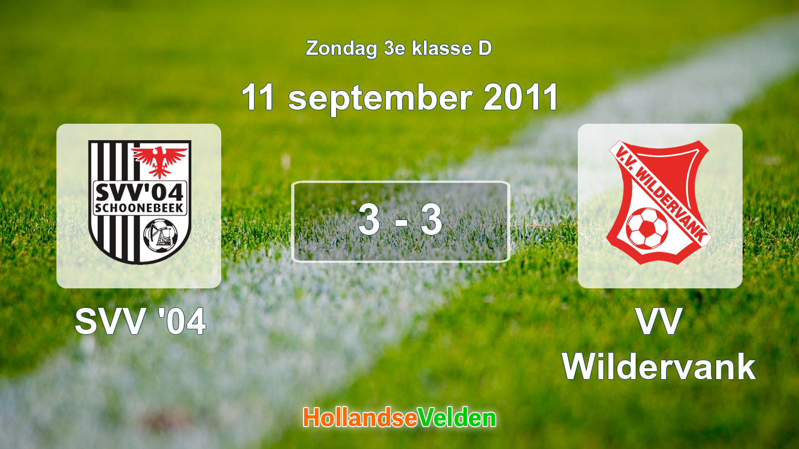 Gespeelde wedstrijd: SVV '04 - VV Wildervank 3 - 3 (11 september 2011)