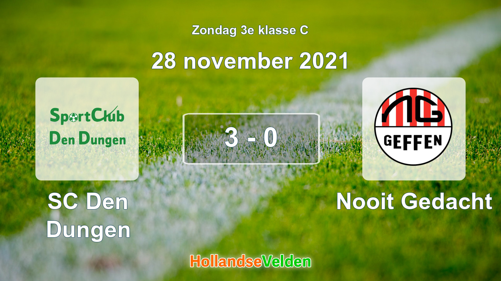 Gespeelde wedstrijd: SC Den Dungen - Nooit Gedacht 3 - 0 (28 november 2021)