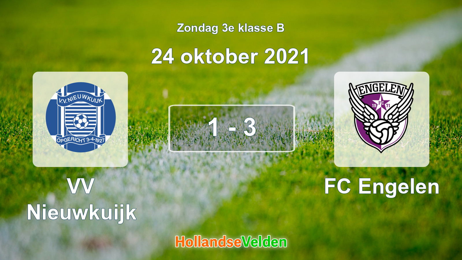 Gespeelde wedstrijd: VV Nieuwkuijk - FC Engelen 1 - 3 (24 oktober 2021)