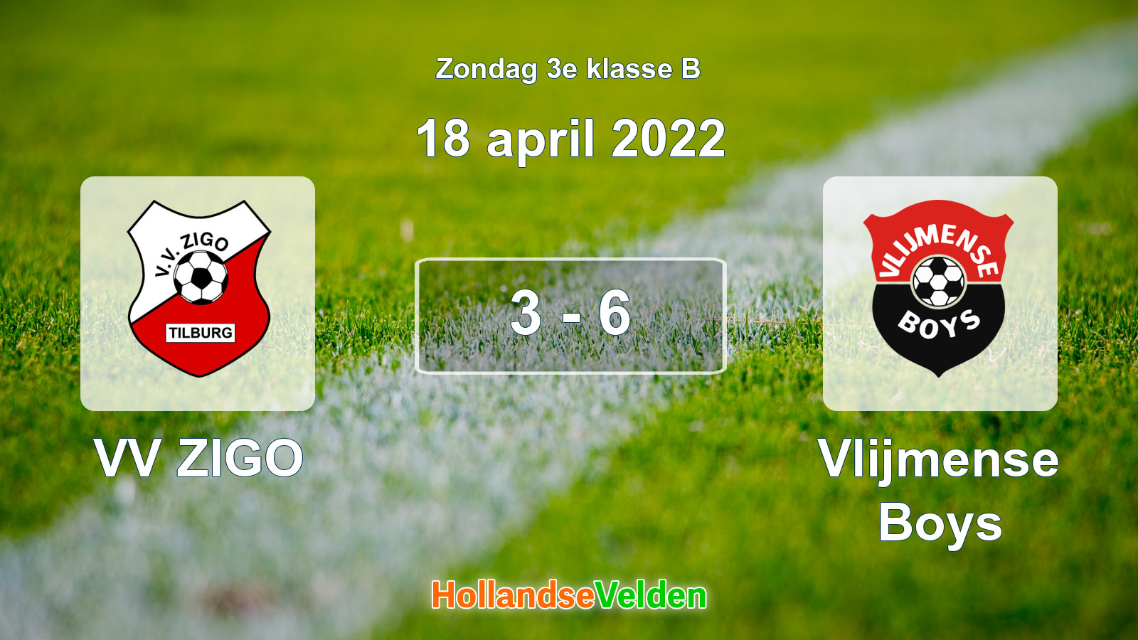 Gespeelde wedstrijd: VV ZIGO - Vlijmense Boys 3 - 6 (18 april 2022)