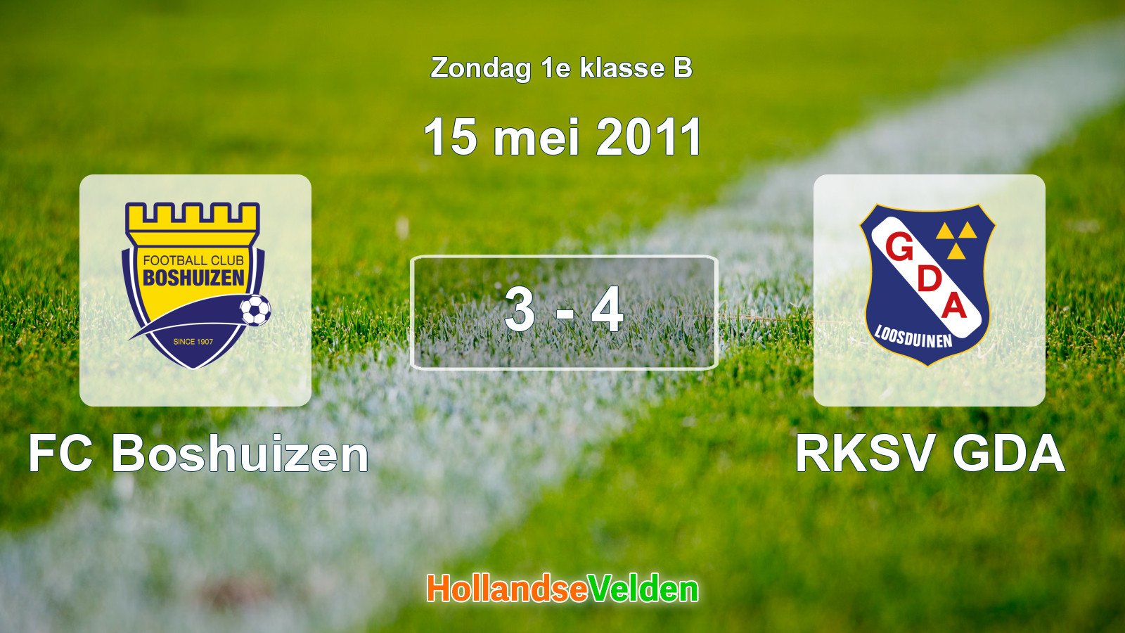 Gespeelde wedstrijd: FC Boshuizen - RKSV GDA 3 - 4 (15 mei 2011)