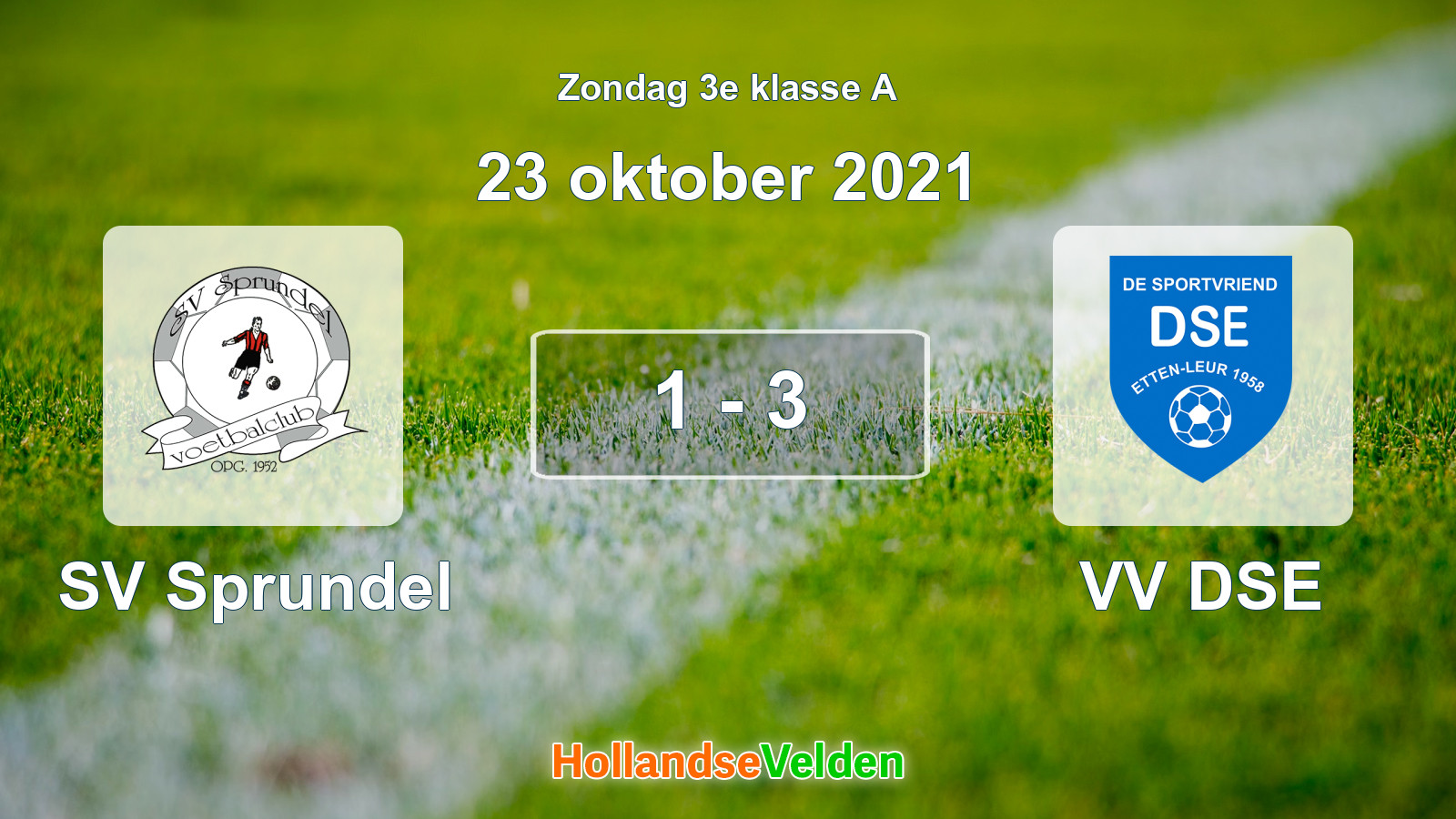 Gespeelde wedstrijd: SV Sprundel - VV DSE 1 - 3 (23 oktober 2021)